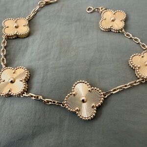 Gold Clover Link Necklace - Unbranded